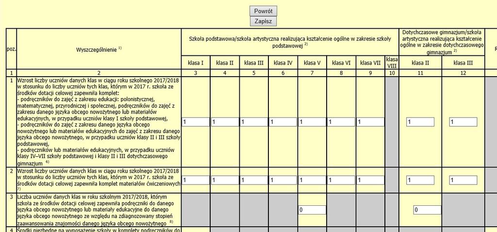 Wyświetla się okno dialogowe Instrukcja przygotowana przez - Kuratorium Oświaty w Szczecinie Należy wypełnić, zgodnie z zasadami określonymi w pkt I i II.