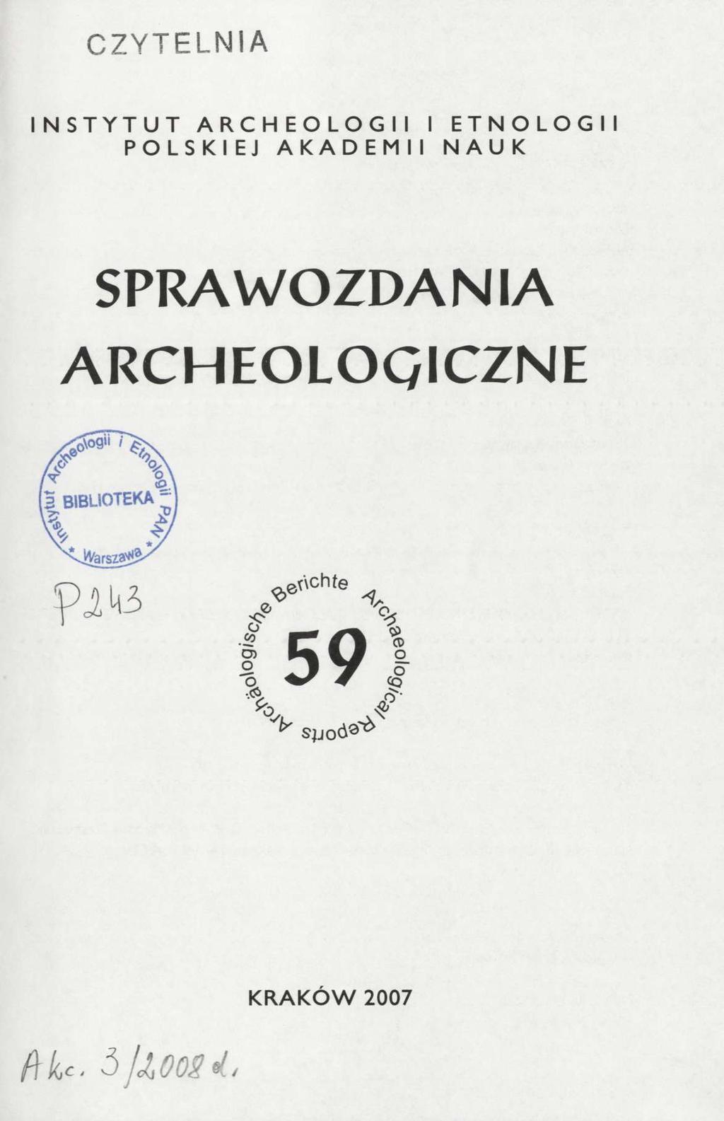 CZYTELNIA INSTYTUT ARCHEOLOGII I ETNOLOGII