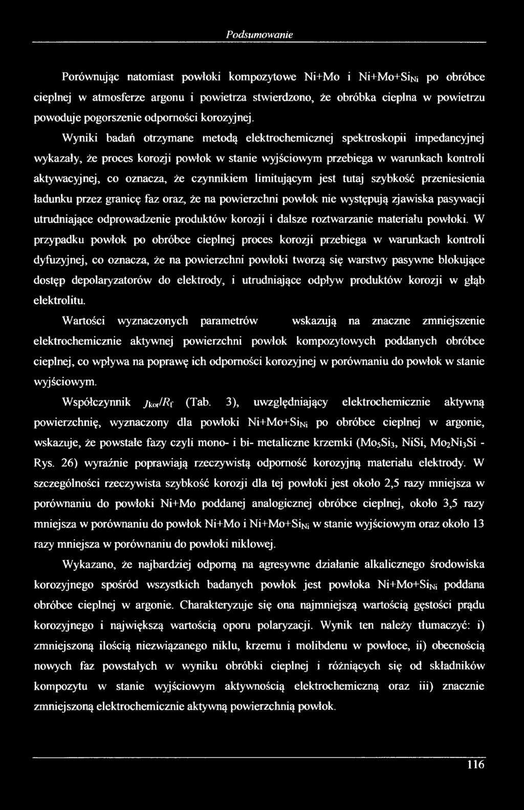Wyniki badań otrzymane metodą elektrochemicznej spektroskopii impedancyjnej wykazały, że proces korozji powłok w stanie wyjściowym przebiega w warunkach kontroli aktywacyjnej, co oznacza, że