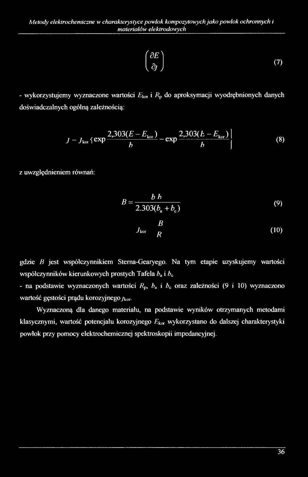 303(ba+bc) (9) 7 kor B R (10) gdzie B jest współczynnikiem Stema-Gearyego.
