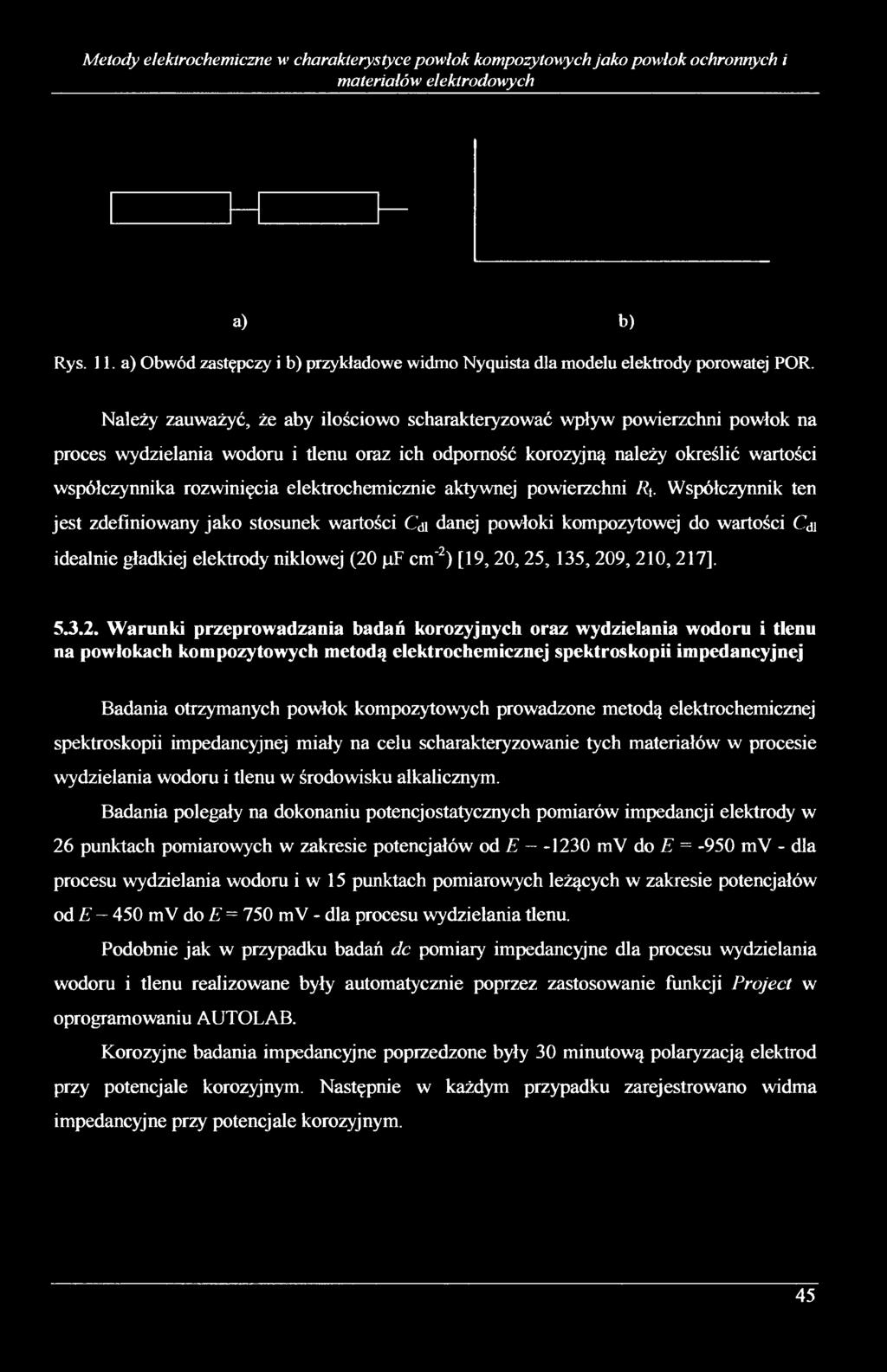 Należy zauważyć, że aby ilościowo scharakteryzować wpływ powierzchni powłok na proces wydzielania wodoru i tlenu oraz ich odporność korozyjną należy określić wartości współczynnika rozwinięcia