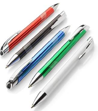 PISY -AL DŁ METAL Model D-AL10 Elegancki długopis wykonany z aluminium o prostym kształcie, ozdobiony