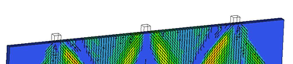 266 J. Kujda, L. Buda-Ożóg Rys. 8c. Mapy obserwowanego zarysowania dla obciążenia na poziomie 2,7MN dla modelu ST3 Fig. 8c. Crack patterns observed in the analysed shield for external load on the level 2,7MN for the truss ST3 5.