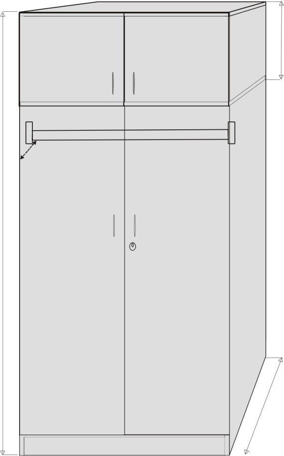 570 1905 400 - szafa ma być wykonana z płyty meblowej laminowanej w kolorze dąb górski o gr. 18 mm ; - w dolnej części szafy należy wykonać cokolik o wys.