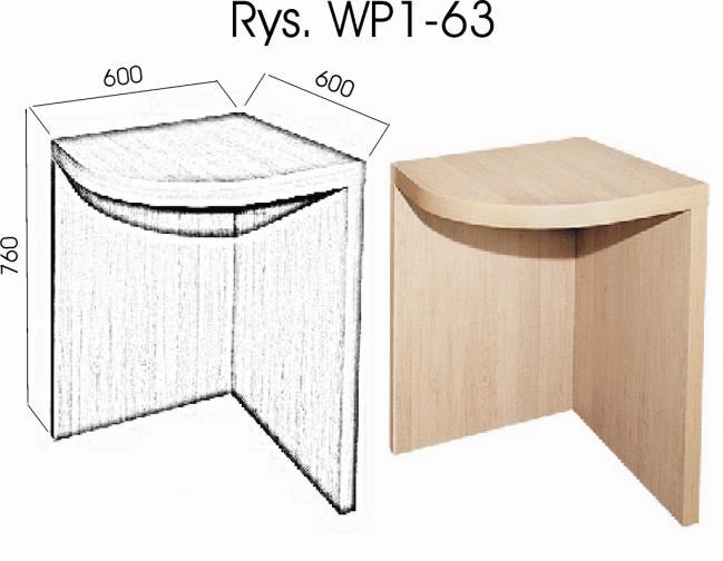 - elementy drewniane przystawki mają być wykonane z płyty meblowej laminowanej w kolorze mahoń o gr. 18mm; - obrzeża narożnika należy okleić okleiną PCV o gr.