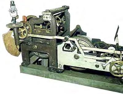 [ zabytki techniki ] katalog strat 154 a, b 154 a, b. MECHANIZM ZEGARA WIEŻOWEGO Gebr. Momma vorm. C. Weiss, Głogów, 1920 Odlewy żeliwne, mosiądz, stelaż stalowy, wys.