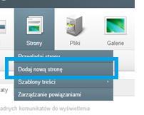 4. STRONY W celu utworzenia nowej strony wybierz zakładkę Strony następnie opcję Dodaj nową stronę.