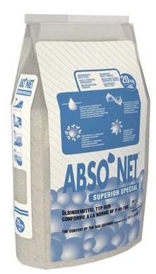 Sorbent sypki Abso'net Superior Special - granulat mineralny, 20 kg Sorbent mineralny pochłaniający większość cieczy, oparty na wysokiej jakości kalcynowanej glinie.