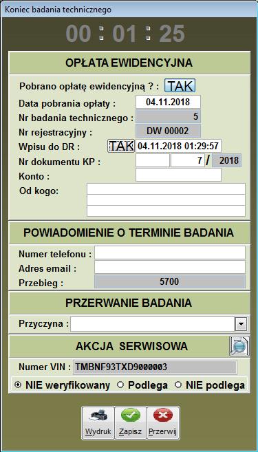 Po zaznaczeniu właściwego kryterium i użyciu przycisku Wykonaj [E] na Rys. 4. Rejestr badań (Rys. 3) będzie zawierał tylko te spełniające pożądane kryterium.