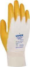 produktu uvex rubipor XS00B 6036 mankiet z dzianiny EN 388 (0 2 ) splot bawełniany, elastan obszar dłoni i palców pokryty oddychającym spcjalnym impregnatem NBR obszary suche biały, niebieski od 6 do