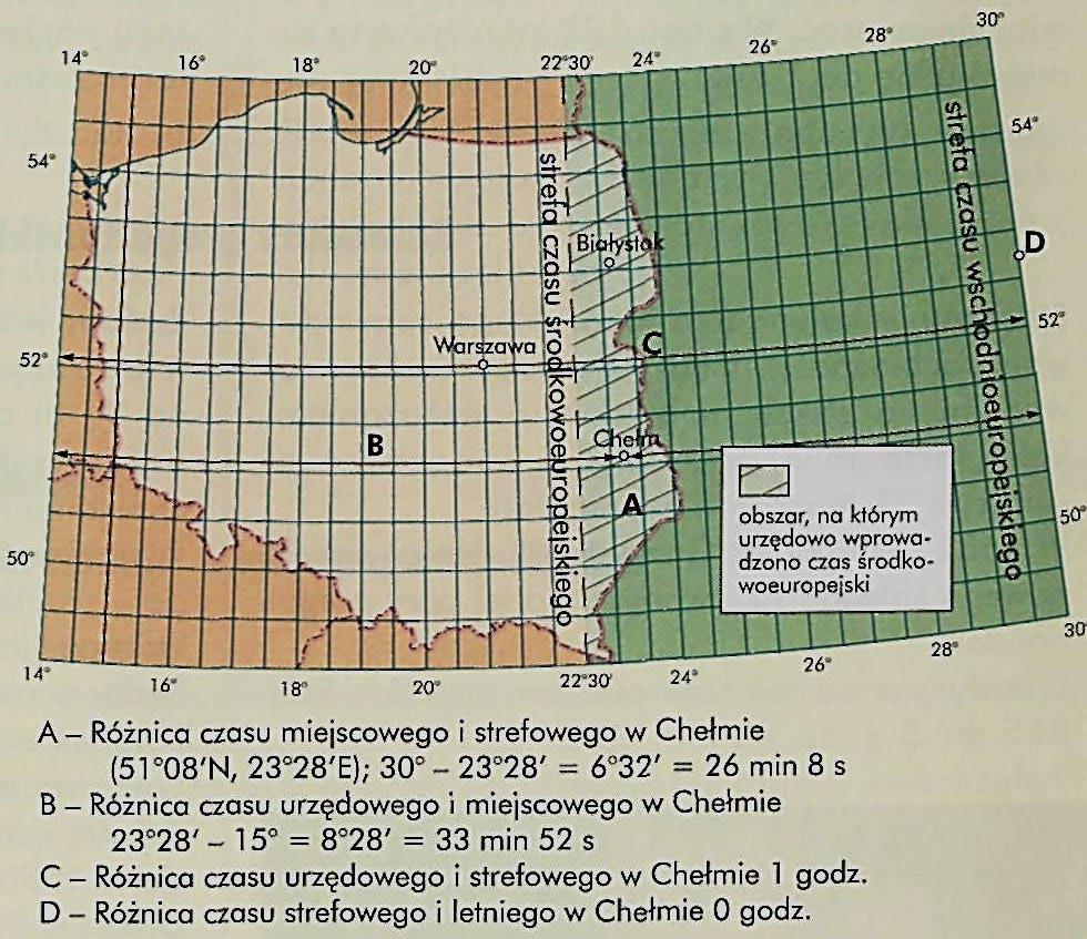 (umowny) równy czasowi strefowemu, obowiązującemu w większej części państwa, prowincji, stanu itd.