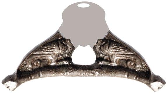 Probable reconstruction of the horse bit cheekpiece and an example of its use; elaborated by Arkadiusz Tabaka wykorzystywano przy zdobieniu kolumn, świeczników lub rękopisów, co symbolizowało klęskę