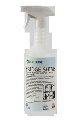 Higiena powierzchni i urządzeń Fridge shine Preparat do mycia lodówek i witryn chłodniczych. - Skuteczny do czyszczenia lodówek, witryn oraz pojemników szklanych i plastikowych.
