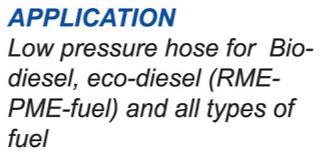 elastyczność Wąż niskociśnieniowy do biodiesla, (paliwo RME-PME) i