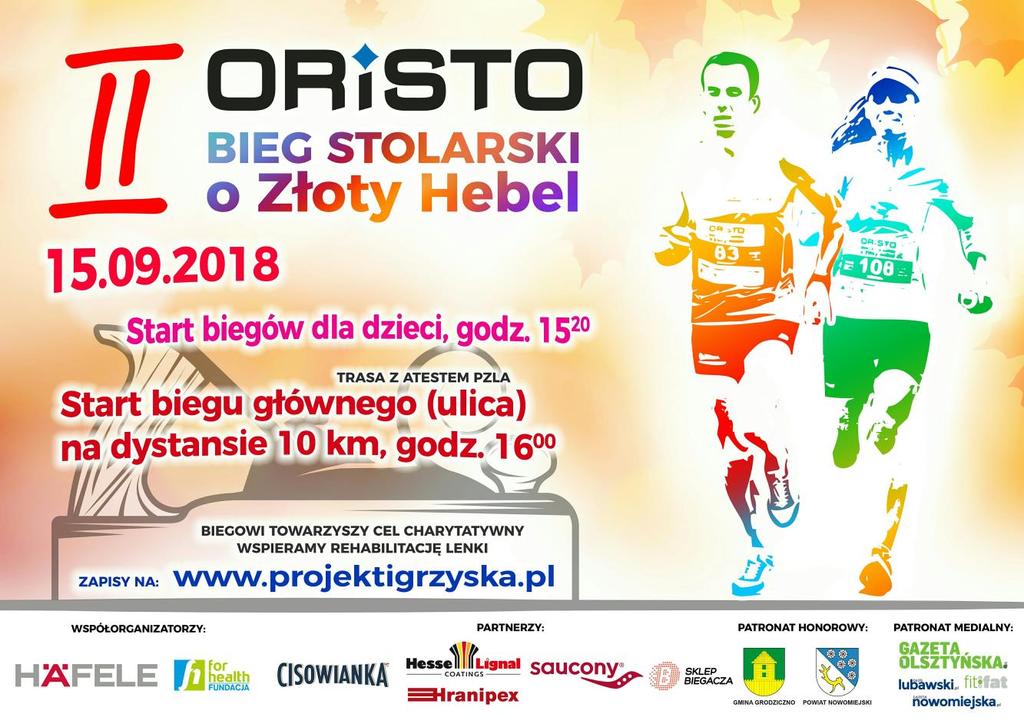 REGULAMIN II ORiSTO Bieg Stolarski o Złoty Hebel Grodziczno, 15 Wrzesień 2018 r. Godz.