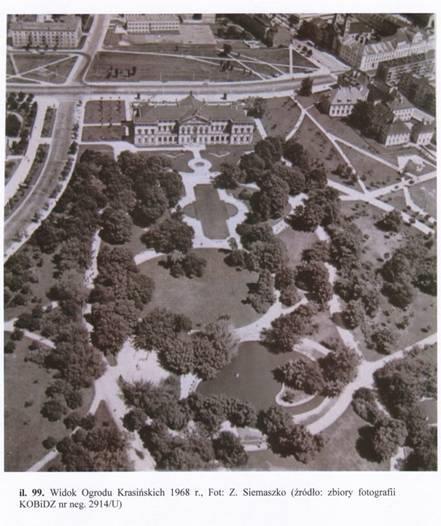 Porządkowanie po zniszczeniach wojennych i rozbudowa parku (lata 1945-1958) Tereny te zostały scalone i urządzone wspólnie jako powojenna część parku Nowy układ dróg w