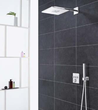 grohe.pl 02 03 SMARTCONTROL COMBI SYSTEM PRYSZNICOWY Kompromisowe rozwiązanie widoczna jest, tylko imponująca deszczownica Rainshower 360 oraz bateria prysznicowa GROHE SmartControl.