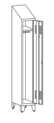 SzU2 szafa ubraniowa Wymiary: wysokość: 214 cm szerokość: 30 cm głębokość: 49 cm - jednodrzwiowa szafa ubraniowa na nóżkach -