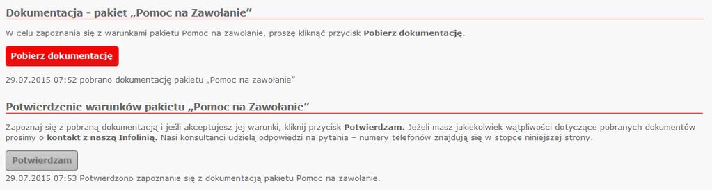 Sekcja Przekazanie dokumentów potwierdzających źródła i wysokości dochodów Pozwala klientowi na załączenie