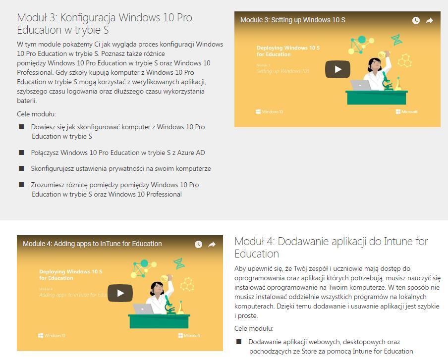 Wstęp do InTune for Education Konfiguracja Windows 10 Pro Education w trybie S Dodawanie