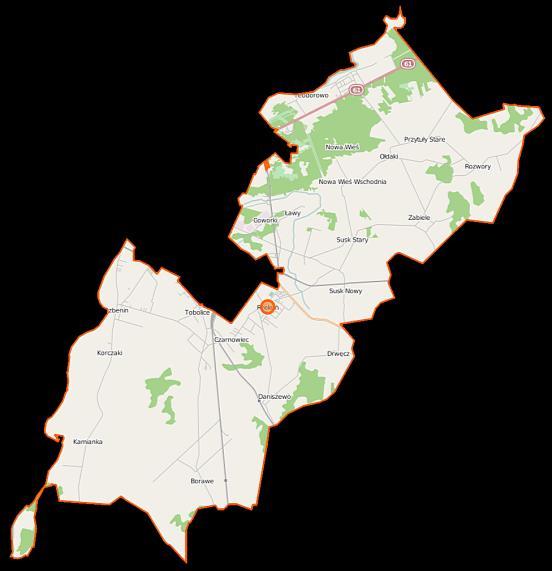 Gmina Rzekuń W skład gminy, oprócz miejscowości Rzekuń, wchodzą jeszcze sołectwa: Borawe, Czarnowiec, Daniszewo, Drwęcz, Dzbenin, Gmina Rzekuń to gmina wiejska, w powiecie ostrołęckim województwa