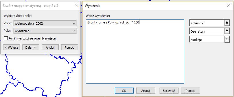 Tworzenie map tematycznych z użyciem aktualizacji danych Zadanie 3. 1. Otwórz plik Wojewodztwa_2002.tab. 2.