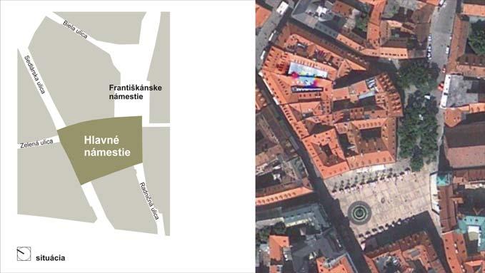 obr. 2: Hlavné námestie - situácia zdroj: www.google.