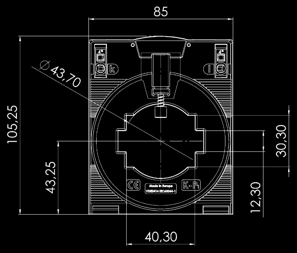 52 mm Specyfikacja techniczna: Znamionowy prąd cieplny (ciągły) I cth : 1.