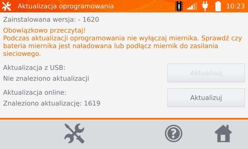 Kliknąć przycisk Aktualizacja oprogramowania. Przeczytać wyświetlony tekst.