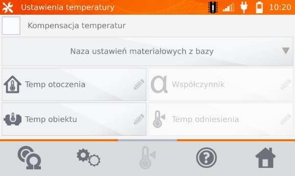 Kliknąć przycisk, aby wejść do ustawień temperatury.