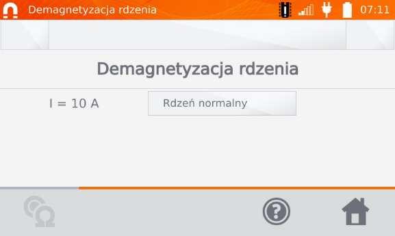 3.5 Demagnetyzacja rdzenia Po zakończonym pomiarze rezystancji uzwojeń, rdzeń magnetyczny transformatora mocy lub pomiarowego może być namagnesowany.