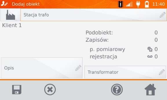 Przyciskiem wpisać obiekt do pamięci. Klikając przycisk można dodawać kolejne obiekty.
