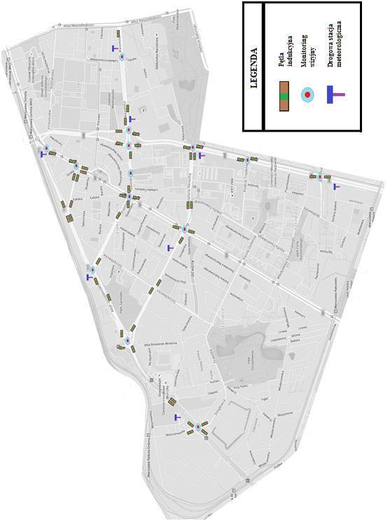 Podsystem zarządzania ruchem drogowym oraz monitoringu wizyjnego obejmuje: moduł lokalizatorów GPS Floating Car Data, moduł kamer ARCP, moduł kamer CCTV, moduł detektorów ruchu.