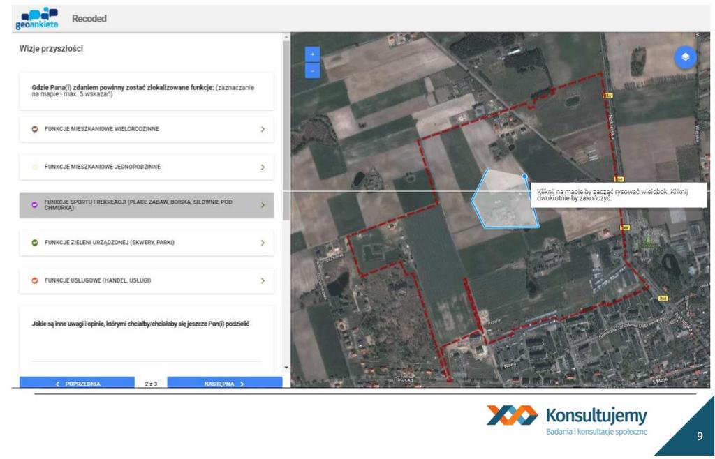 7. Na stronie internetowej udostępniona była geoankieta, którą w dniach od 10 do 22 lipca wypełniło 221 osób.