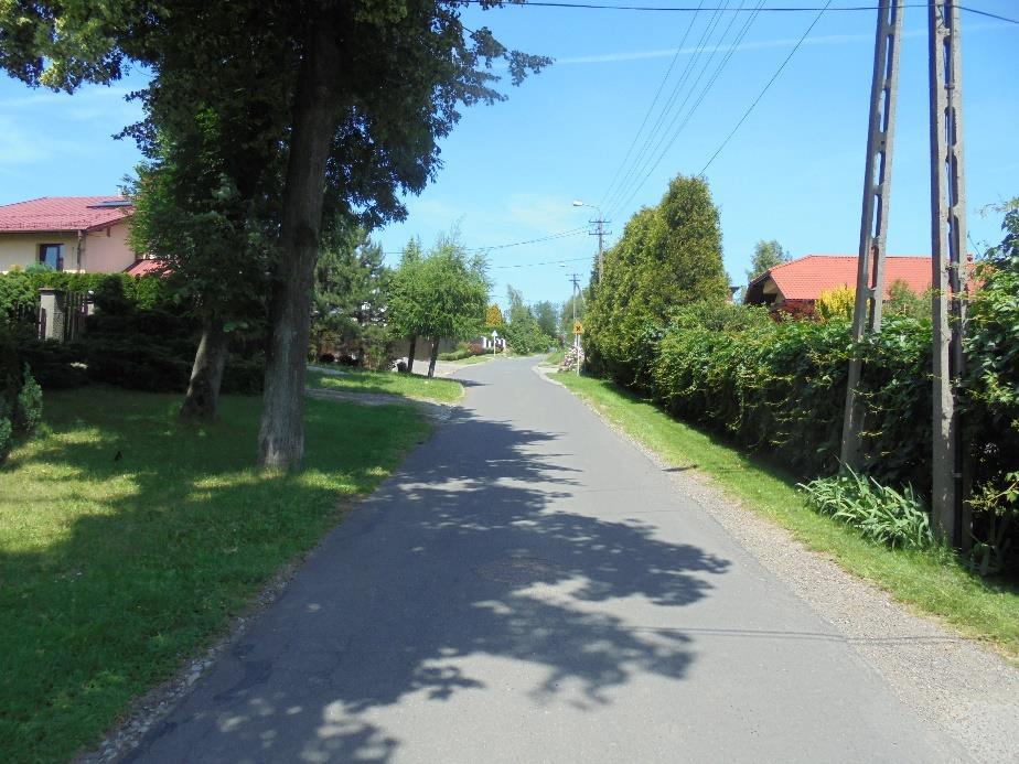 Od km 0+210 do końca opracowania jezdnia posiada szerokości ok. 3,30 m z miejscowymi poszerzeniami do szerokości ok. 5,50 m.