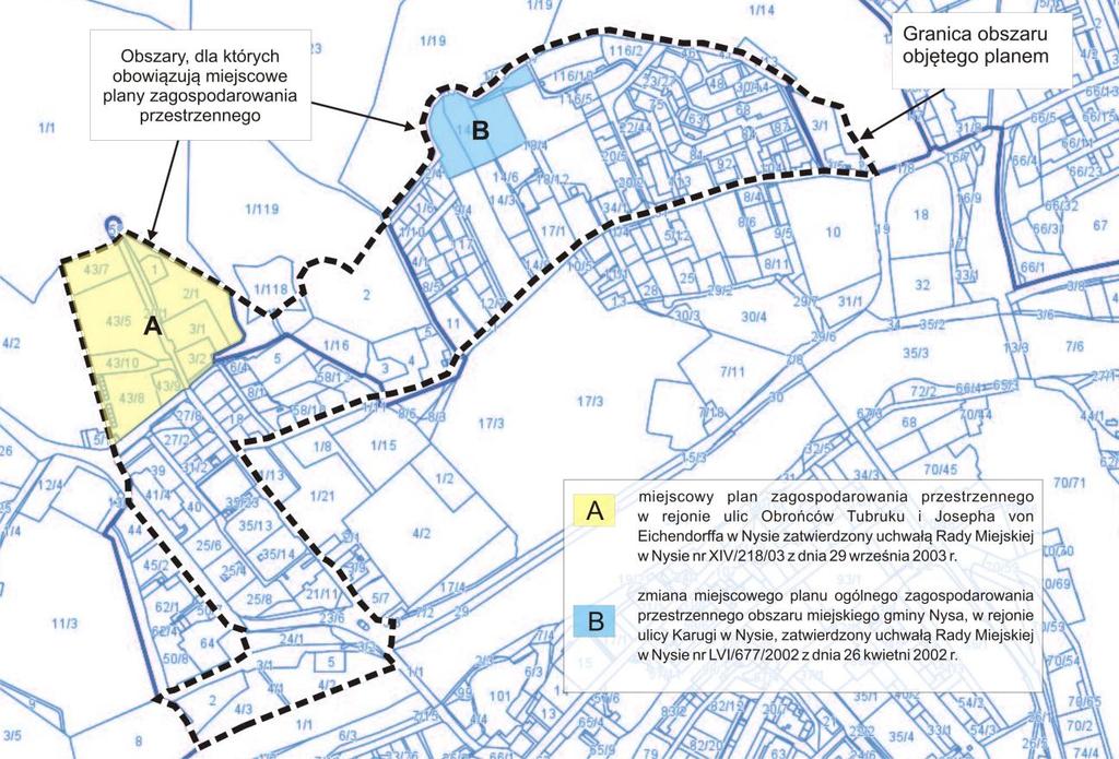 W obszarze proponowanym do objęcia miejscowym planem zagospodarowania przestrzennego obowiązują poniższe uchwały: A.