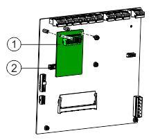 Instalowanie Akcesoria 5 5.11.5 Moduł RS232 Moduł RS232 (FCA2001-A1) jest używany do podłączenia drukarki. Instalowanie: 1 Moduł RS232 2 X10, gniazdo do podłączania modułów 1.