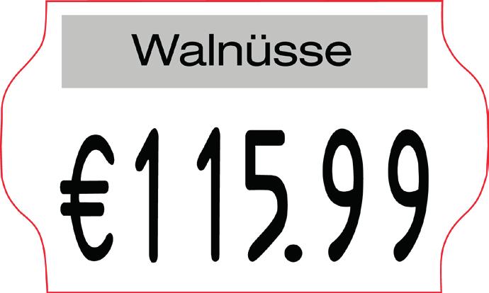 Rysunek 27 1 Przykład suwaka taśmy 1. Przykładowy nadruk taśmy Walnüsse (Orzechy).
