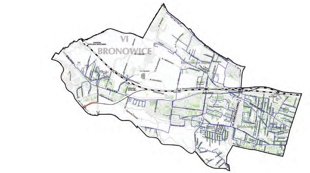 DZIELNICA VI BRONOWICE zadania ujęte w projekcie planu inwestycyjnego Wodociągów Miasta Krakowa na rok 208 oraz zadania przygotowane do realizacji