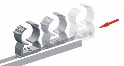 System szynowy jest nowoczesną alternatywą do stosowania śrub montażowych. MATERIAŁ: PVC Plastic rail is used to mount fix-express clips at equal distances.