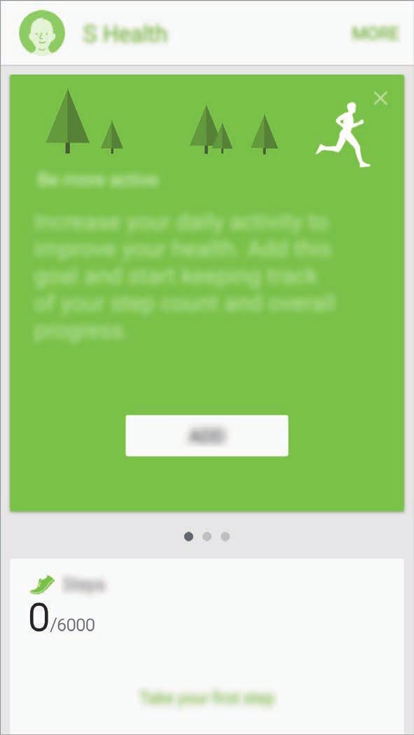 S Health Korzystanie z aplikacji S Health Możesz wyświetlać najważniejsze informacje z menu aplikacji S Health oraz