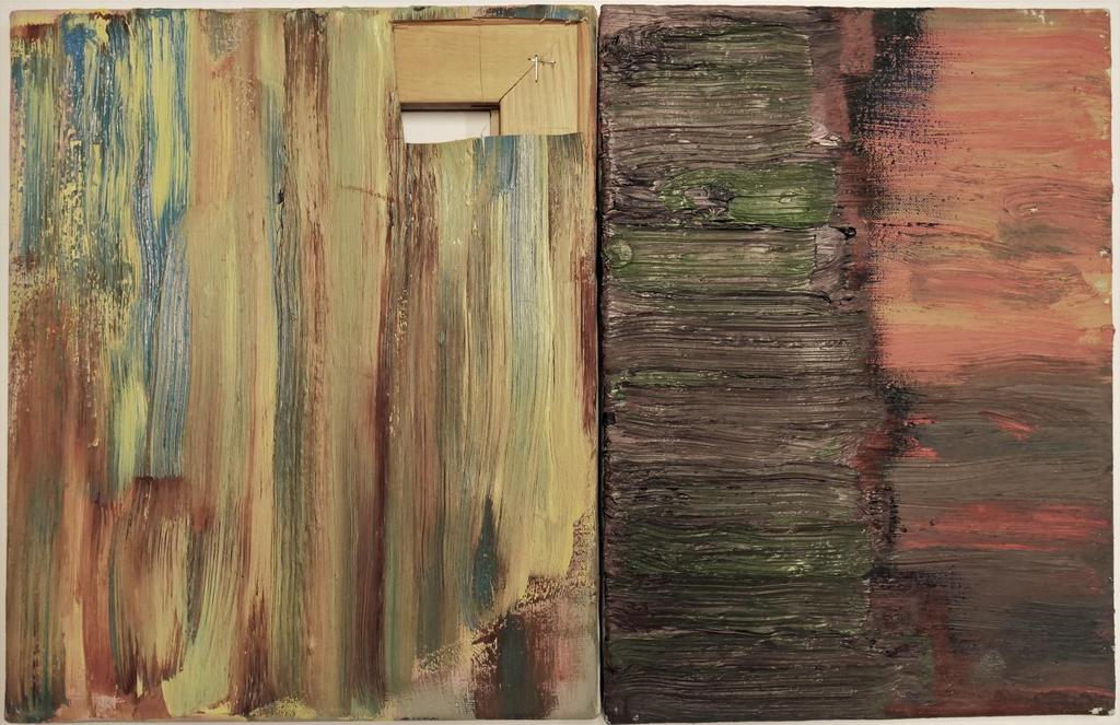 [49] Tomasz Ciecierski (1945) Destrukt 2003 Dyptyk, akryl na płótnie, lewa część o wym. 33 x 27 cm, prawa część o wym.
