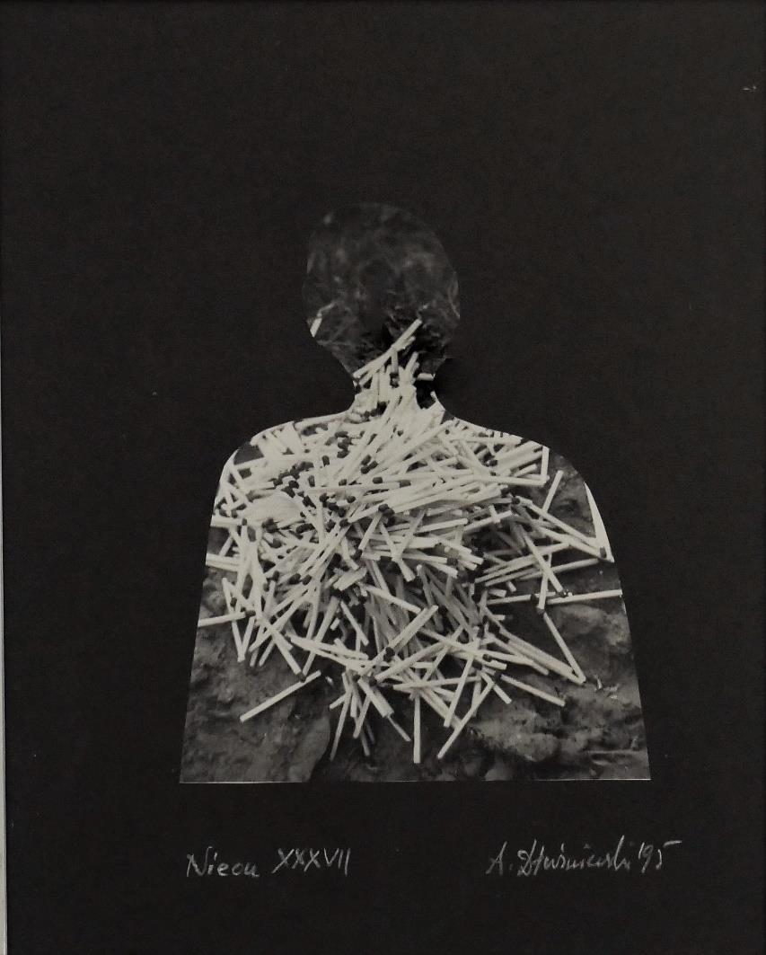 [5] Andrzej Dłużniewski (1939-2012) Z serii Nieon, nr XXXVII 1995 Kolaż, papier, 30 x 24 cm; w oprawie (metalowa rama, szkło) Sygn., dat. i tytuł na przodzie Cena wywoławcza: 6.500 PLN Estymacja: 9.