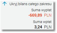 Rozdział 8 Przeglądanie historii operacji na rachunku Nad historią rachunku dostępny jest przycisk [POBIERZ] umożliwiający pobranie historii operacji na rachunku do pliku w formacie.pdf.