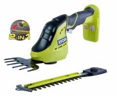 Seria ONE+ pielęgnacja trawnika Seria ONE+ pielęgnacja trawnika RLT1825M13S Podkaszarka 18 V, szerokość cięcia 25 cm (1 akumulator 1,3 Ah) Szerokość koszenia 25 cm umożliwia wydajne koszenie trawy i