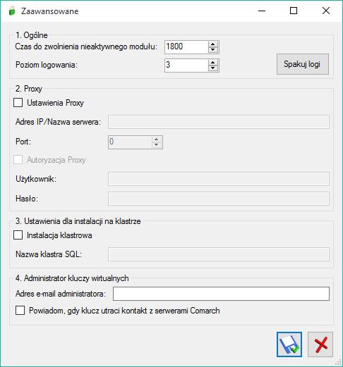 Czas do zwolnienia nieaktywnego modułu jest to czas w sekundach po jakim moduły, które nie zostały prawidłowo zwolnione (np.