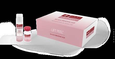 Lift Peel dwufazowy program liftingujący LIFT PEEL CHARAKTERYSTYKA ZABIEGU 01 Jedyny zabieg na rynku z czystym kwasem glicyryzynowym! 10% w fazie profesjonalnej, 5% w fazie pielęgnacji domowej.