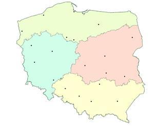 EmiTel jest obecny w 20 kluczowych punktach wymiany ruchu na terenie całego kraju i posiada 140 połączeń z innymi operatorami Punkty styku z innymi operatorami np.