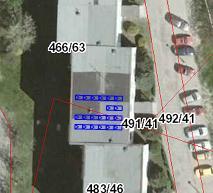 Poglądowe rozmieszczenie instalacji solarnych na dachu budynku: PROJEKTOWANA MIKROELEKTROWNIA FOTOWOLTAICZNA 5.