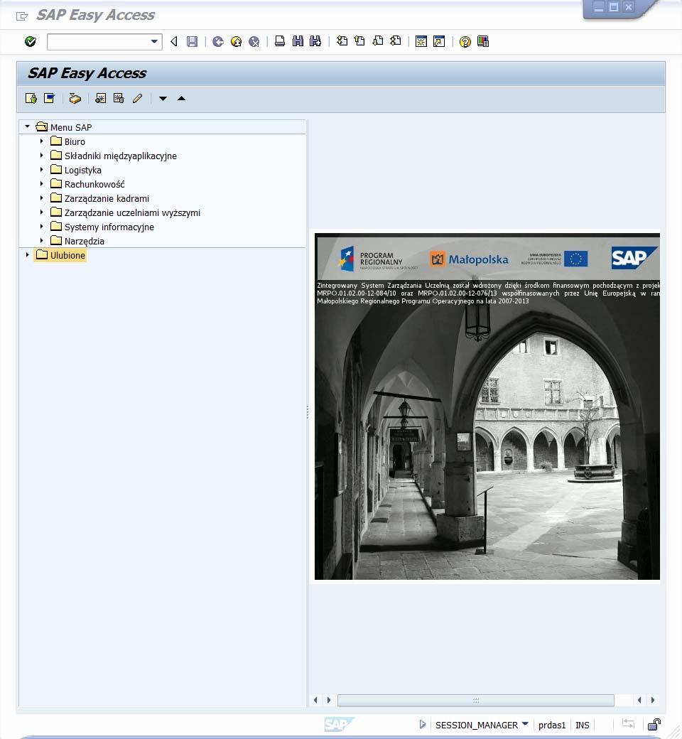 Procedura 1. Rozpocznij transakcję, korzystając z powyższej ścieżki menu lub kodu transakcji. SAP Easy Access 2.